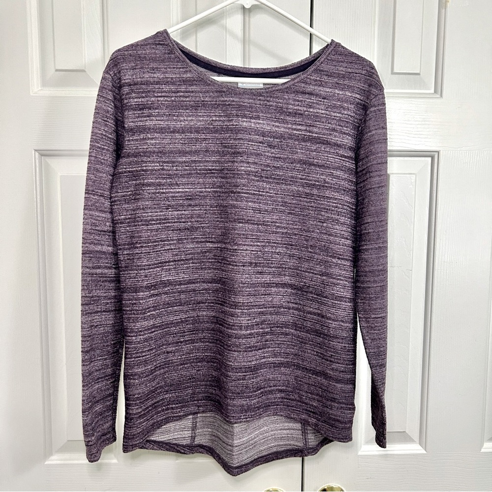 Columbia Purple Grey Crew Neck Athleisure Long Sleeve Sweatshirt Size Medium